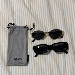 Two pairs of sunglasses with case